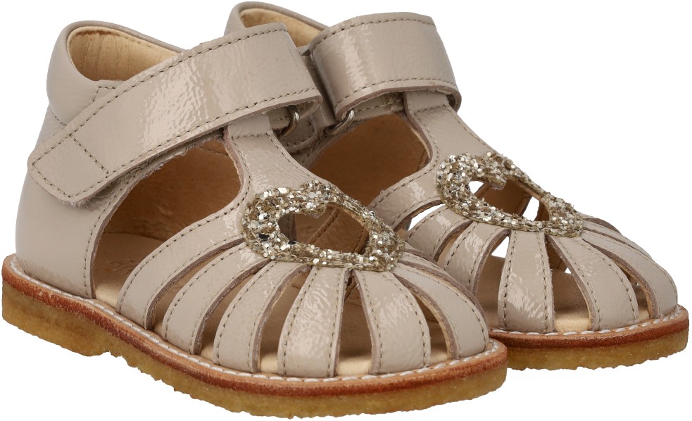Hjertesandal med Glitter og Velcrolukning