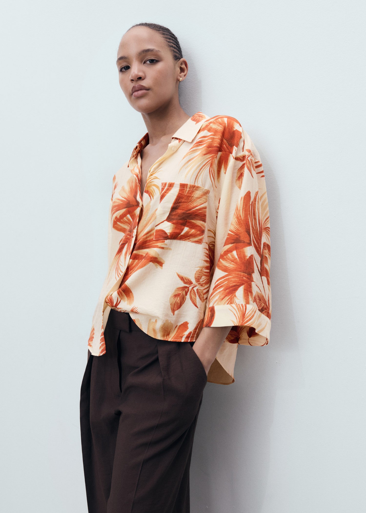 Palmtree Shirt With Three-quarter