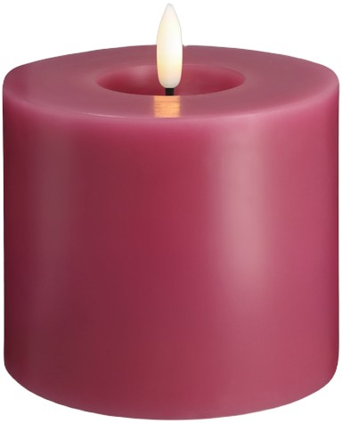 Moods & More LED Pillar Candles, Silk, Melted, Vintage ros