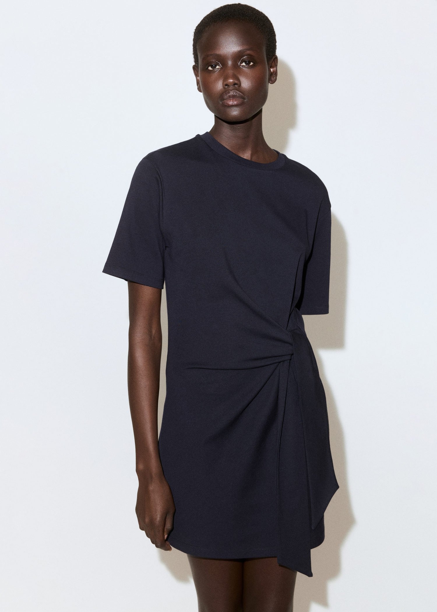 Cotton Dress With Side bow