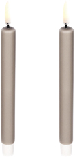 LED Taper Candle, Sandstone, Smooth, 1,3×13,8 cm / 2pack