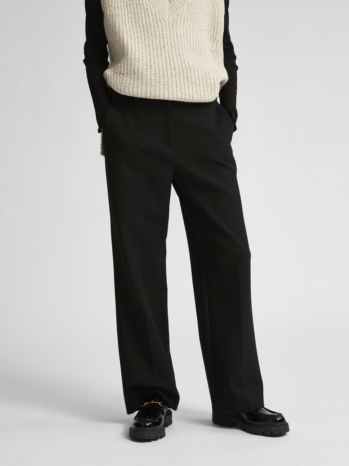 Slfrita MW Wide Pant Black N Noos