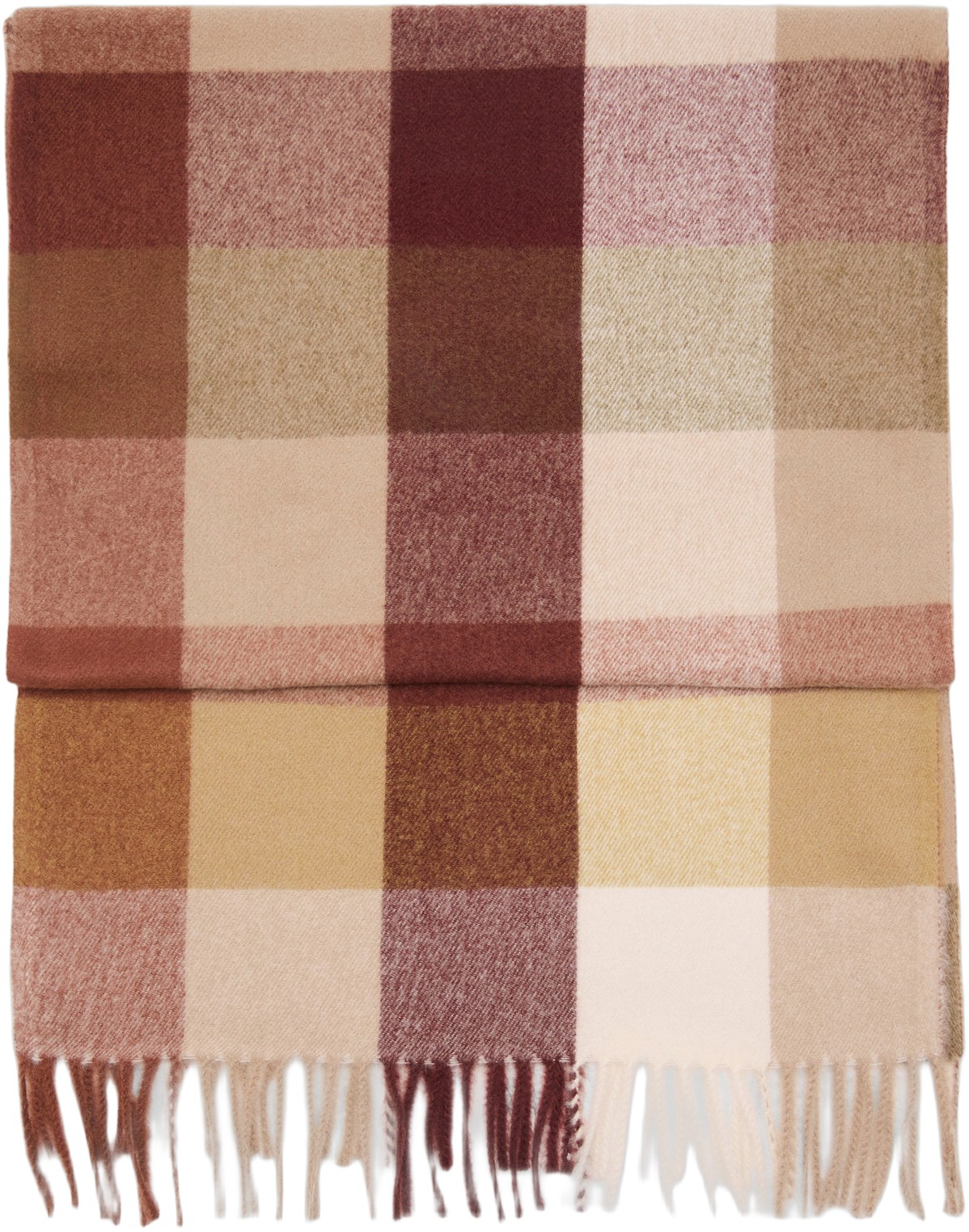 Check Scarf With Fringed Ends - Køb til DKK 159 - Spar 20%