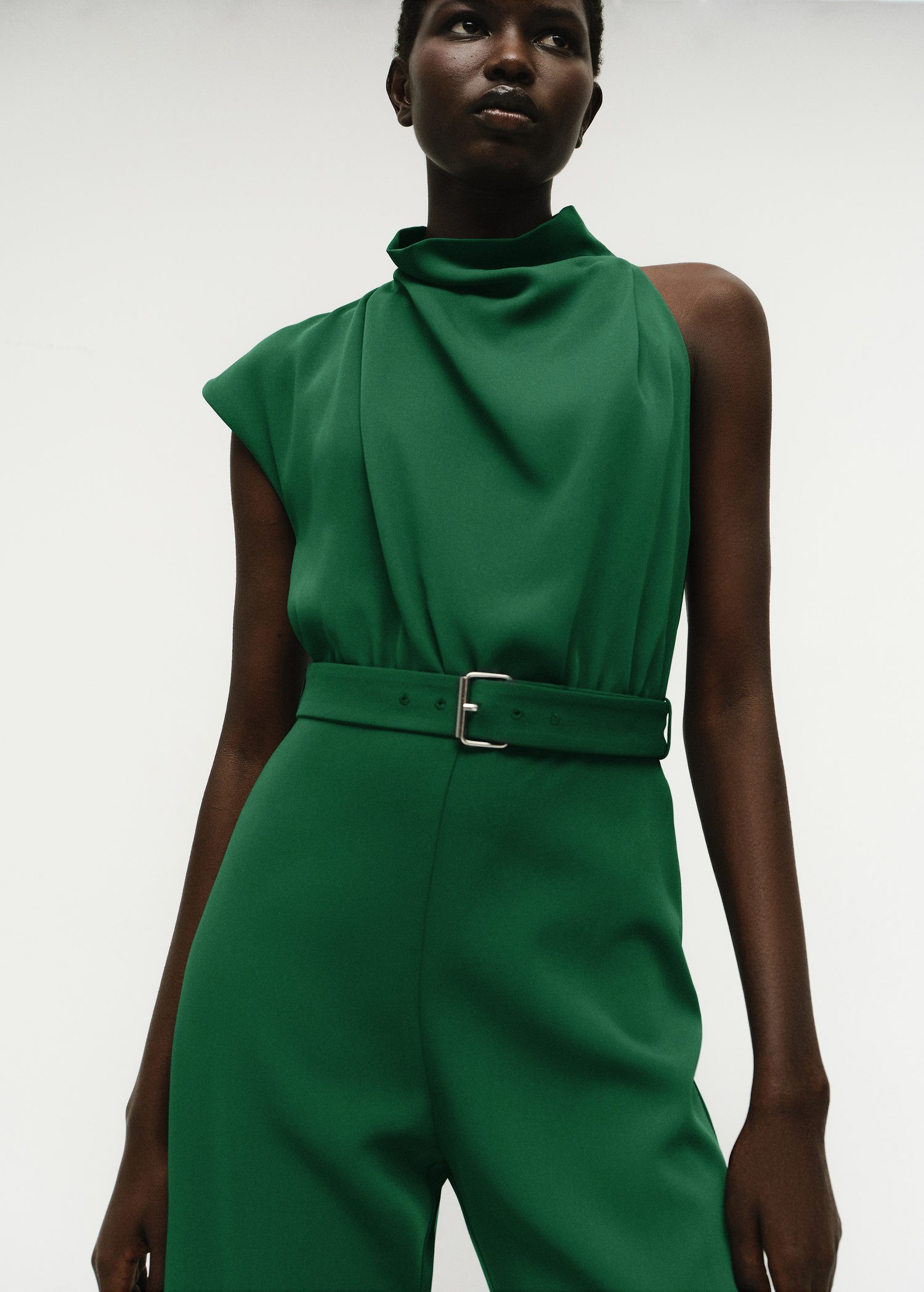 Asymmetrical Long Jumpsuit With bel