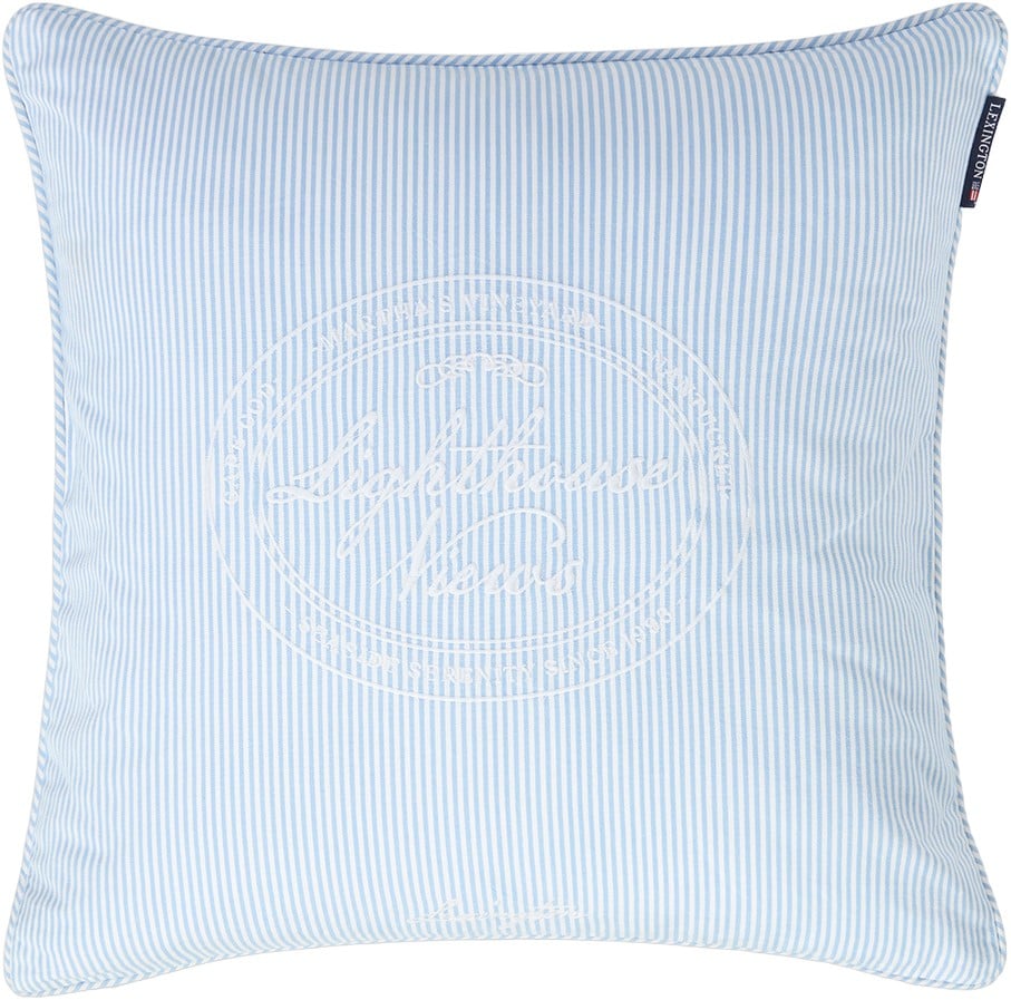 Blue/white Striped Organic Cotton Pillow Cover