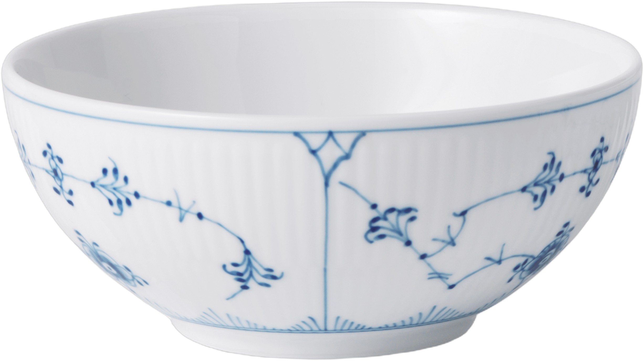 Musselmalet Riflet Skål, 50 cl