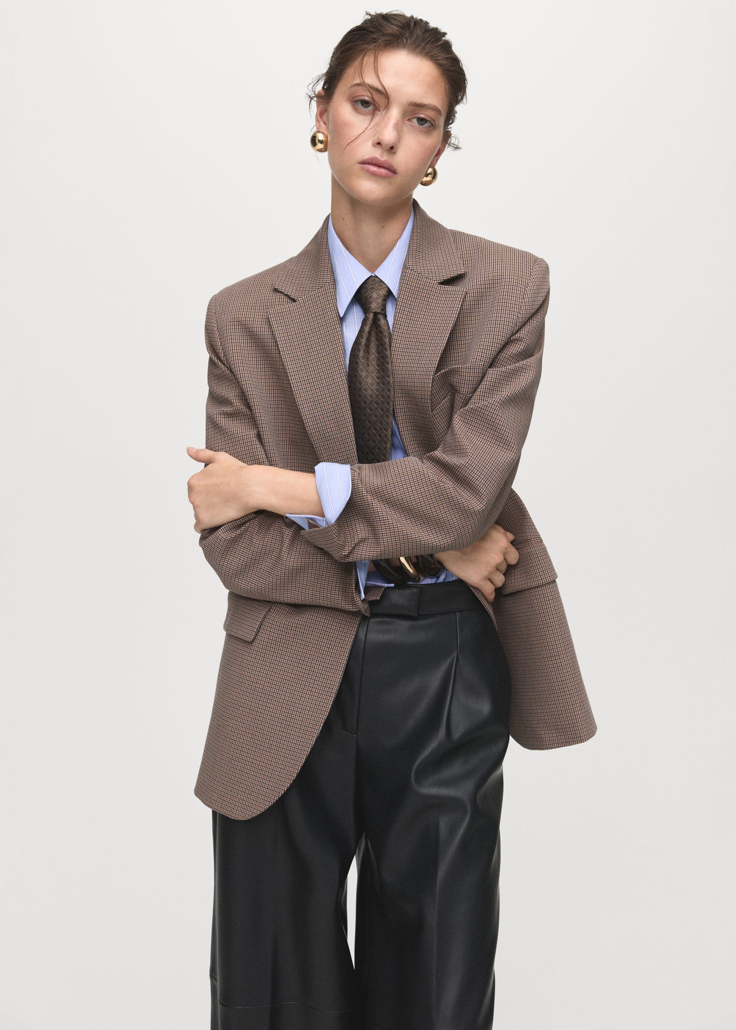 Leathereffect Wide-leg Trousers