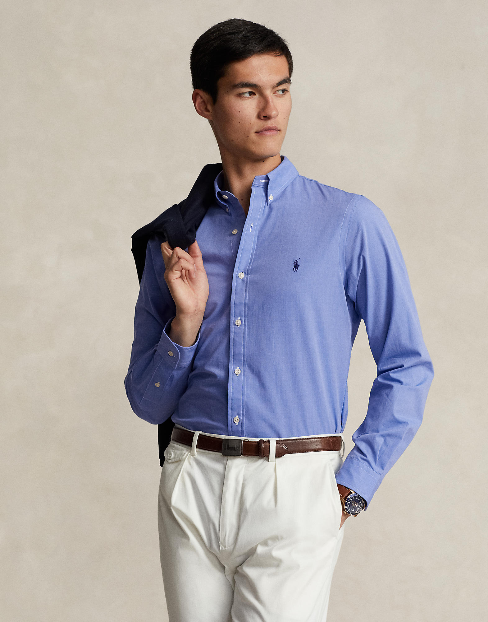 Slim Fit Stretch Poplin Shirt
