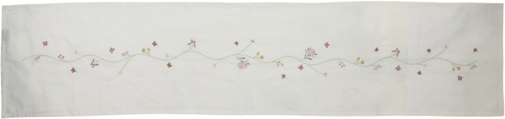 Bordløber M/broderi 40x160cm Bomuld/hør