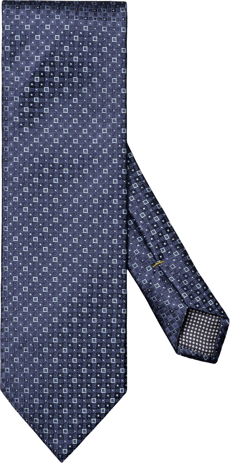 Dark Blue Geometric Silk Tie