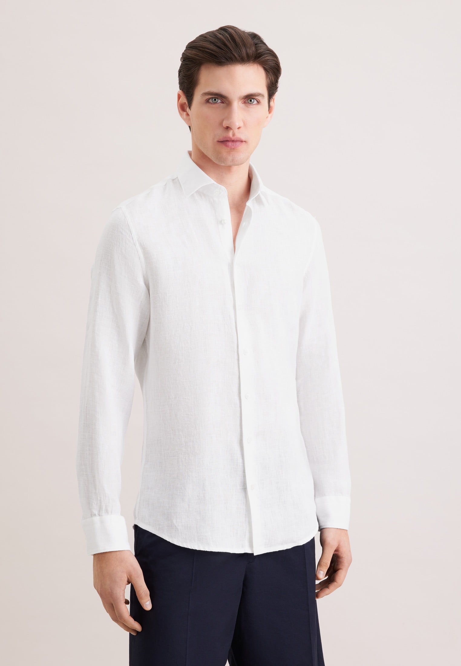 Linen Shirt Slim 1/1 Kentcollar Uni