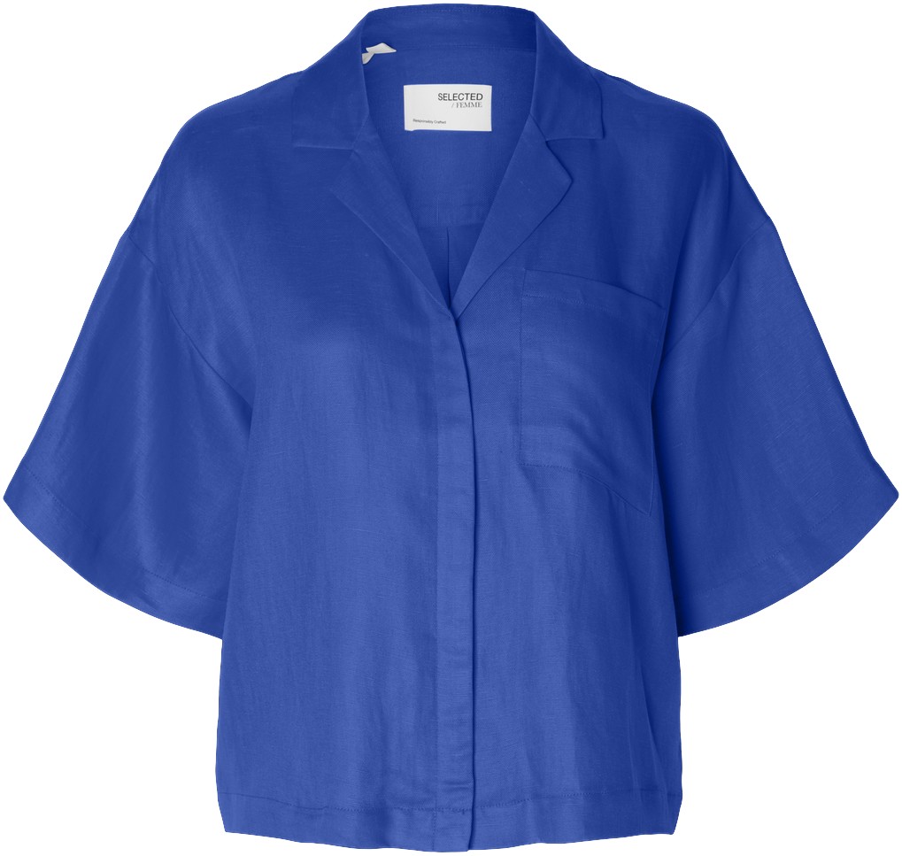 Slflyra 2/4 Boxy Linen Blend Shirt