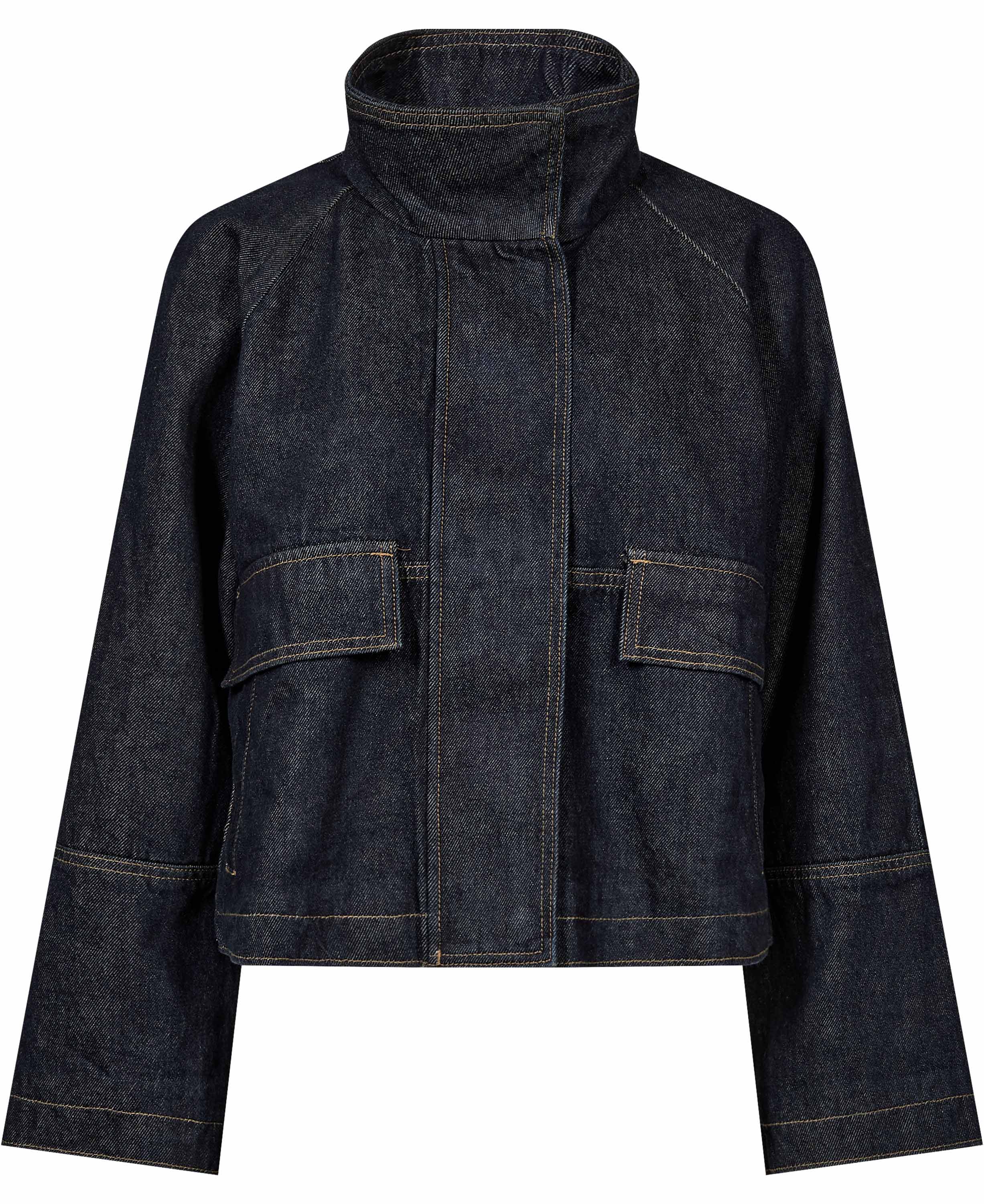 Funnel Neck Denim Jacket