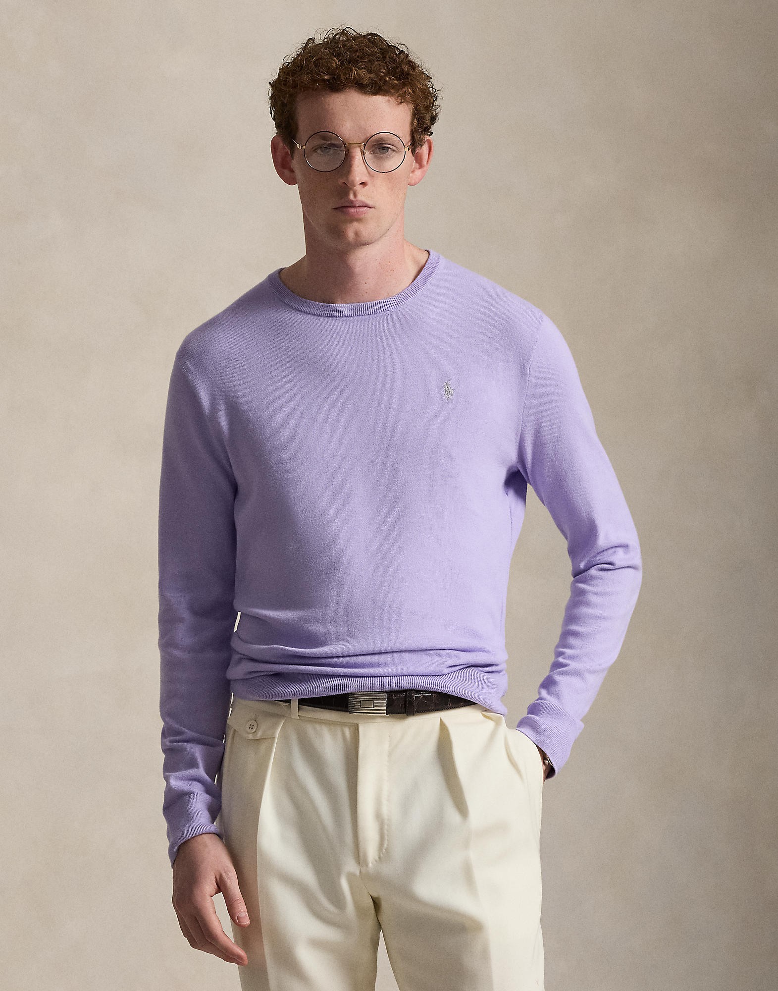 Slim Fit Textured Cotton Sweater - DKK 748 - Spar 50%