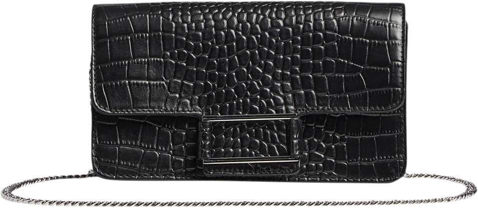 Stilfuld Magdambg Crossbody Bag I Sort Croco Læder