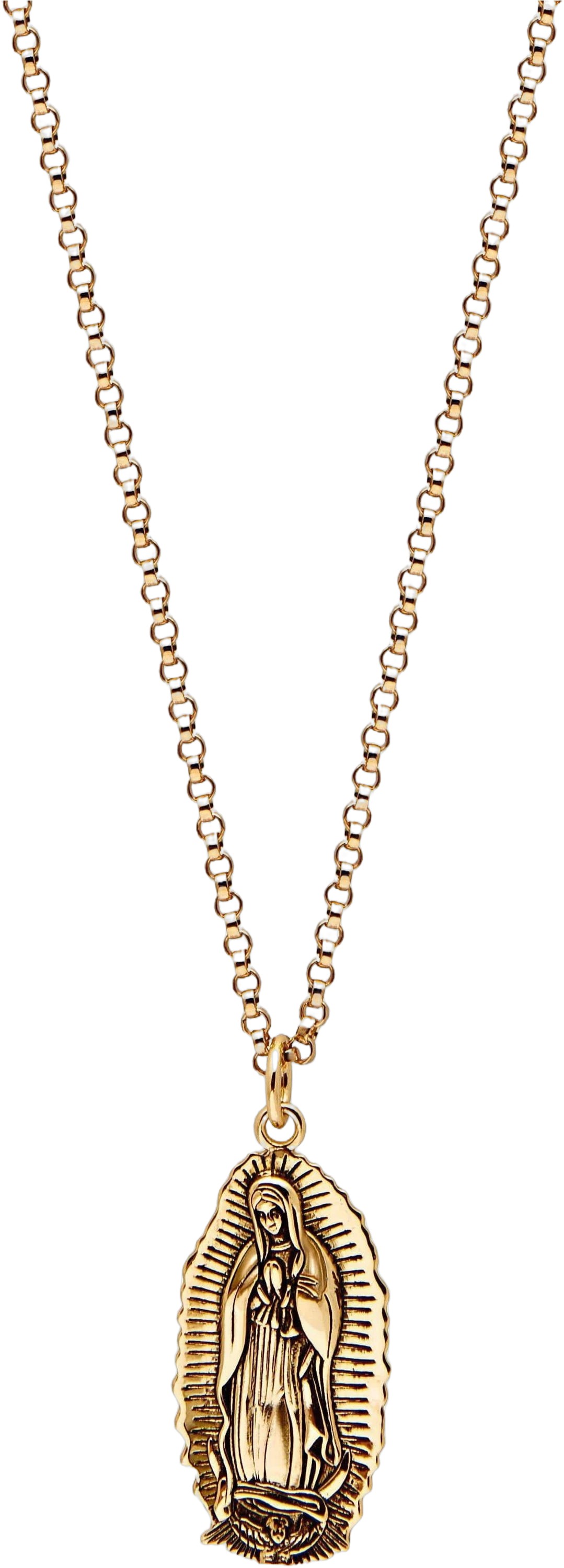 Our Lady of Guadalupe 18K Goldplated Sterling Silver Pendan
