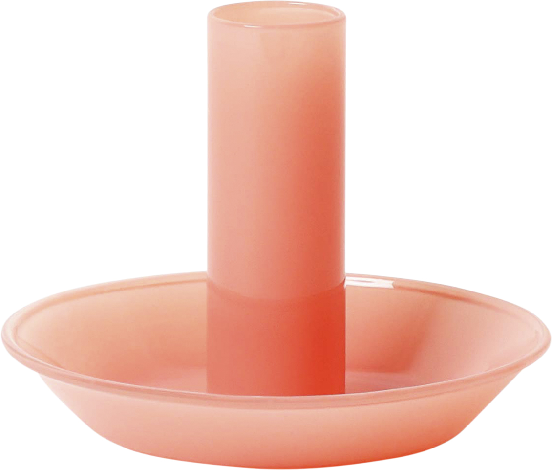 Glas Lysestage, Rosa, 10xø8 cm