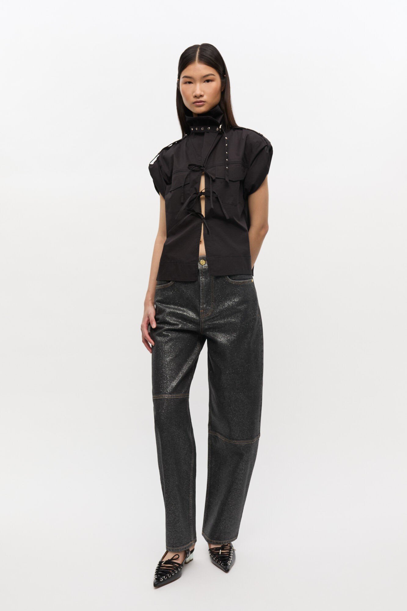 Shimmery Foil Denim Stary