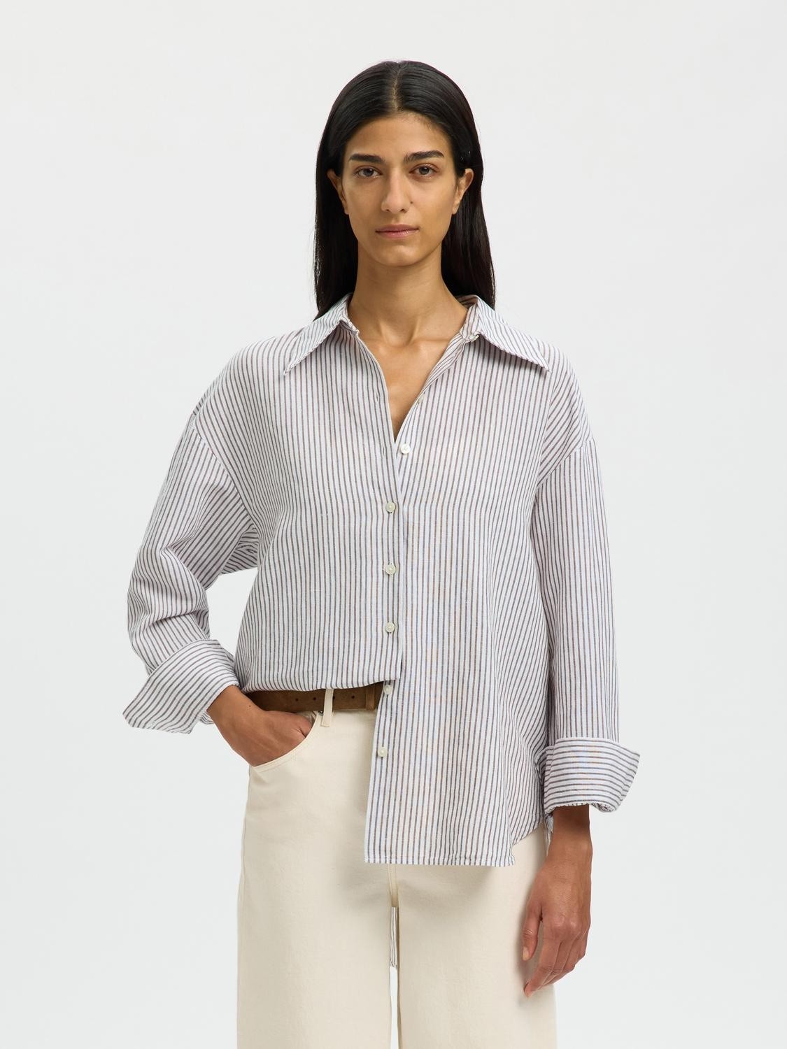 Slfcleo Oversize Linen Blend Shirt