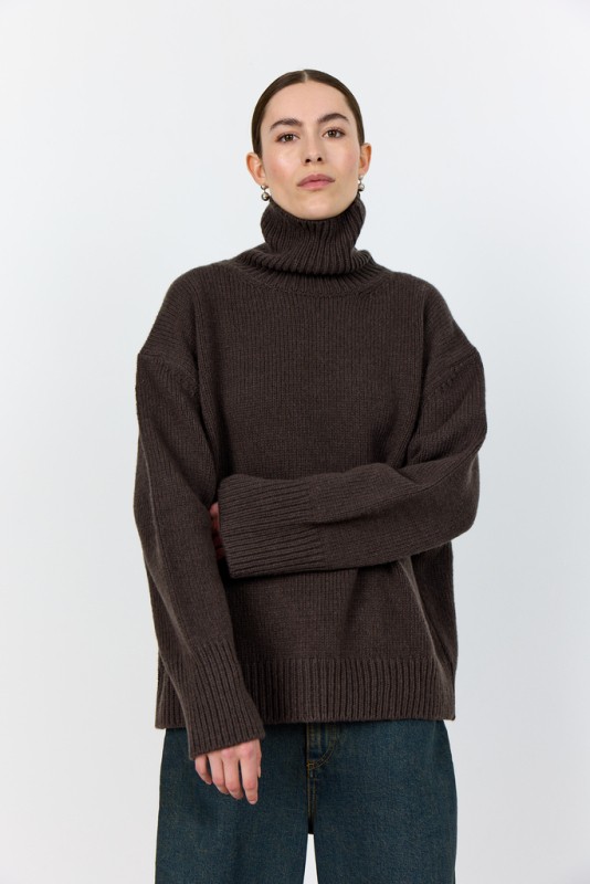 Lrperle 3 Pullover Mørk Brun