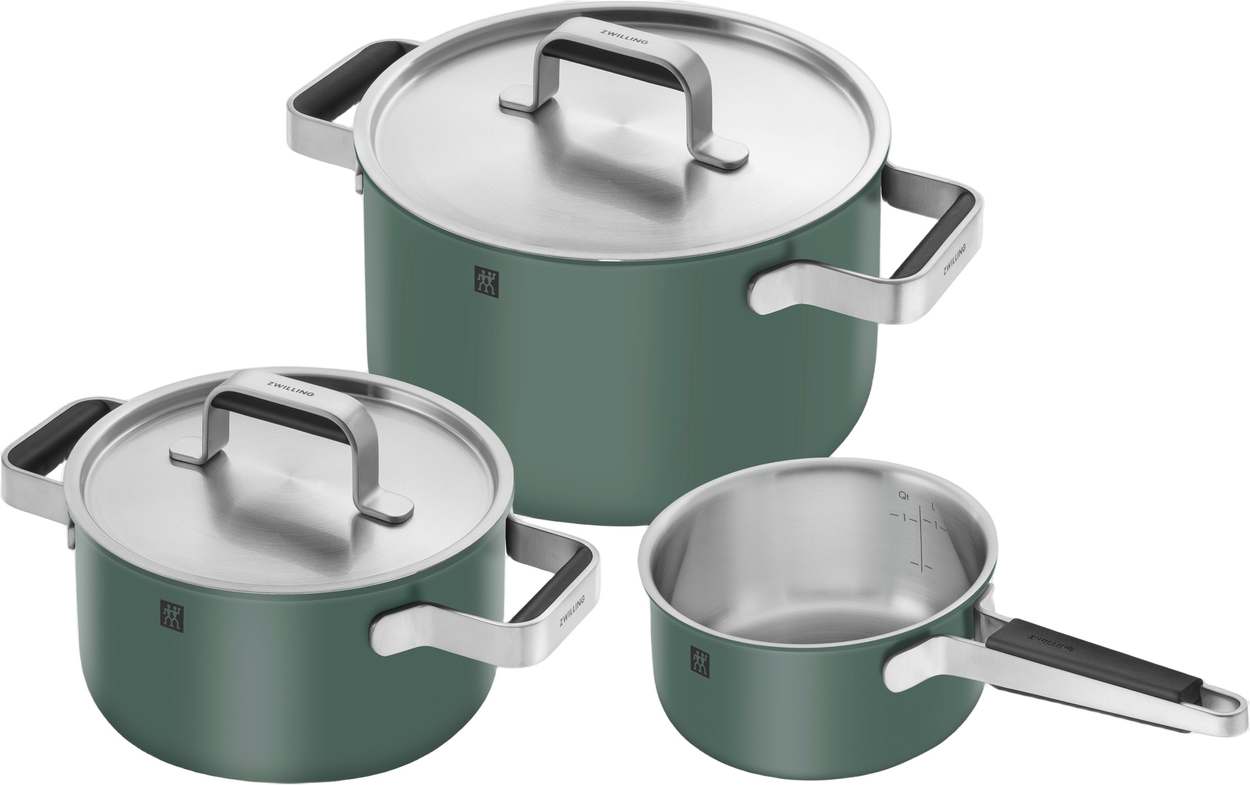 Gryde og Pandesæt, 3-dele, 18/10 Rustfrit Stål