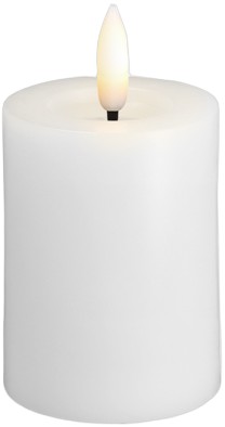 Moods og More LED Pillar Candles, Silk, Melted, Classic whi