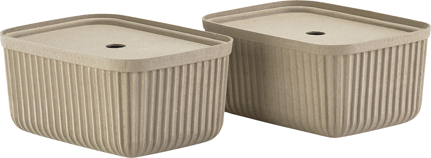 Opbevaringsboks Pulp 32 x 23 cm 2 stk. Natural Brown
