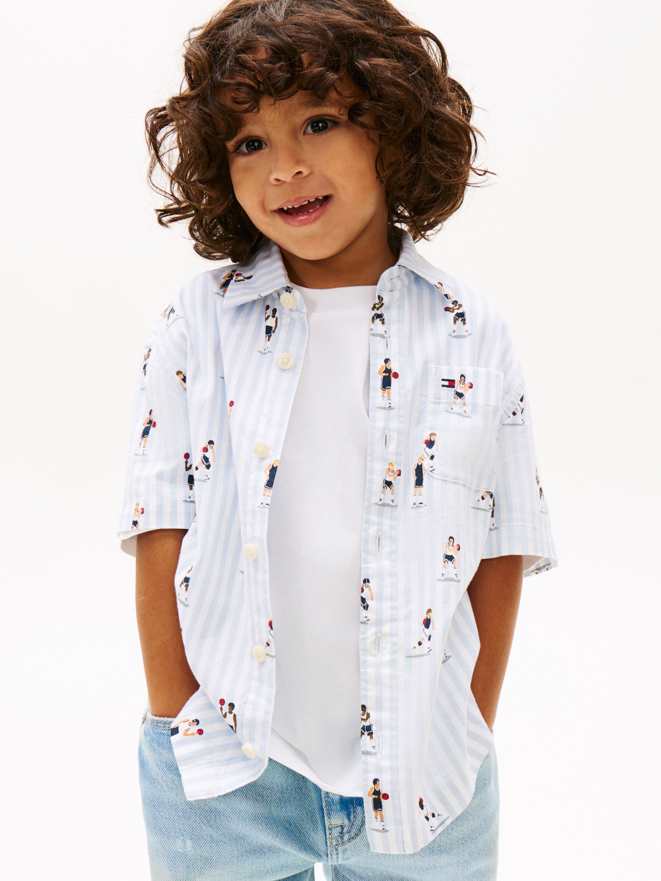 Print Ithaca Stripe Short Sleeve Oxford Shirt