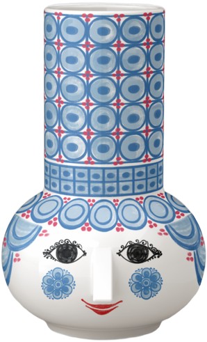 Olga Lysestage H14 cm lys blå