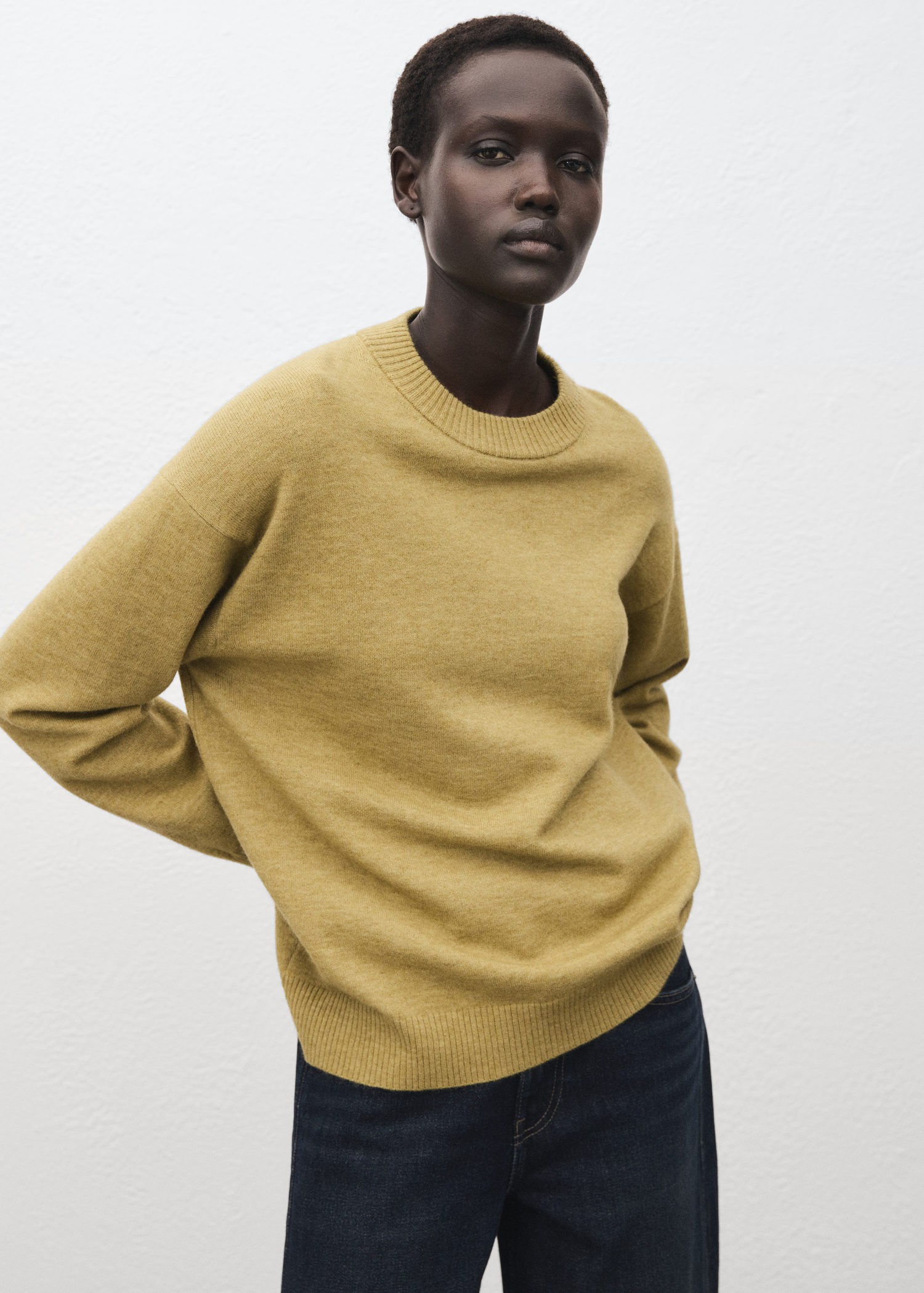 Oversized Sweater With Ribbed Trim