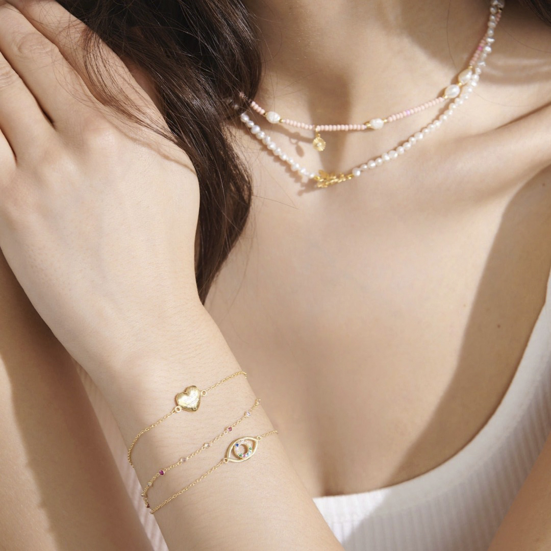 Heartbeat Bracelet Vermeil (925 Sterling Silver Gold Plated 2. 5 Micro