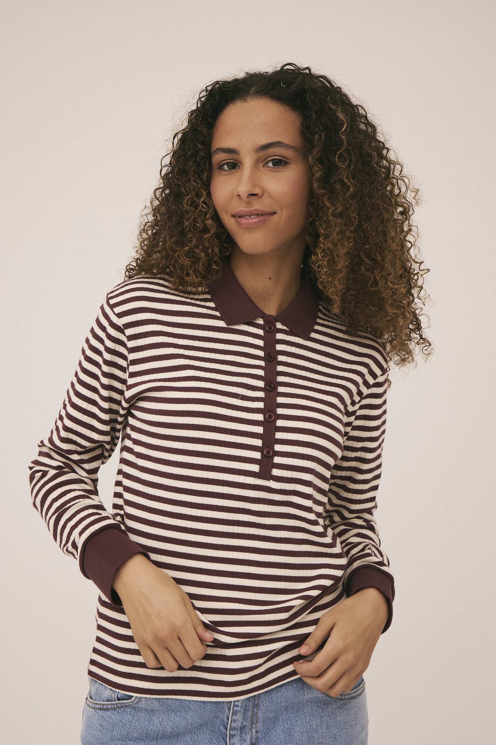 Milla 24 Long Sleeve Polo top 100% Organic Cotton Gots