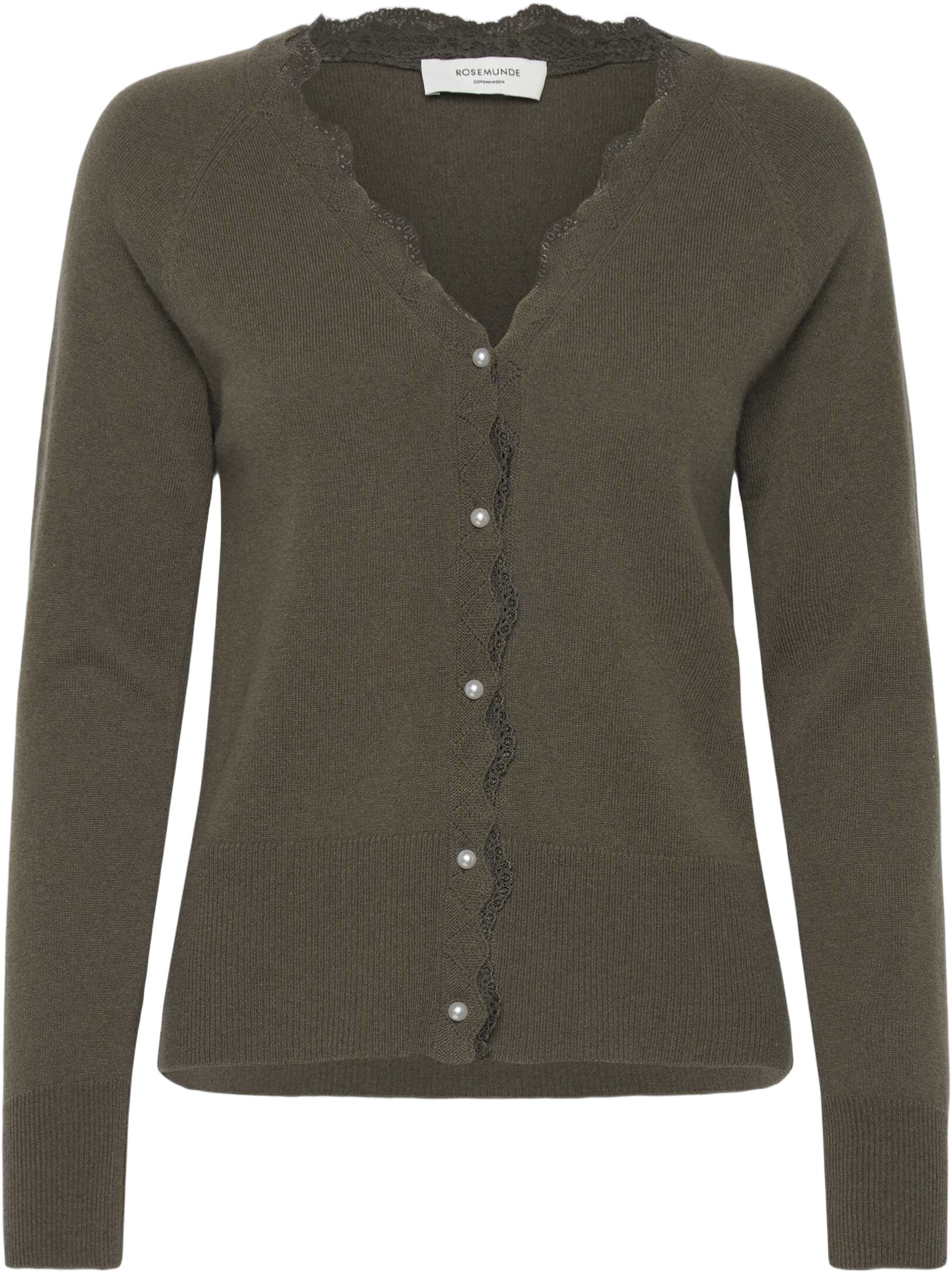 Rwlaica Cashmere LS Vneck Lace Cardigan