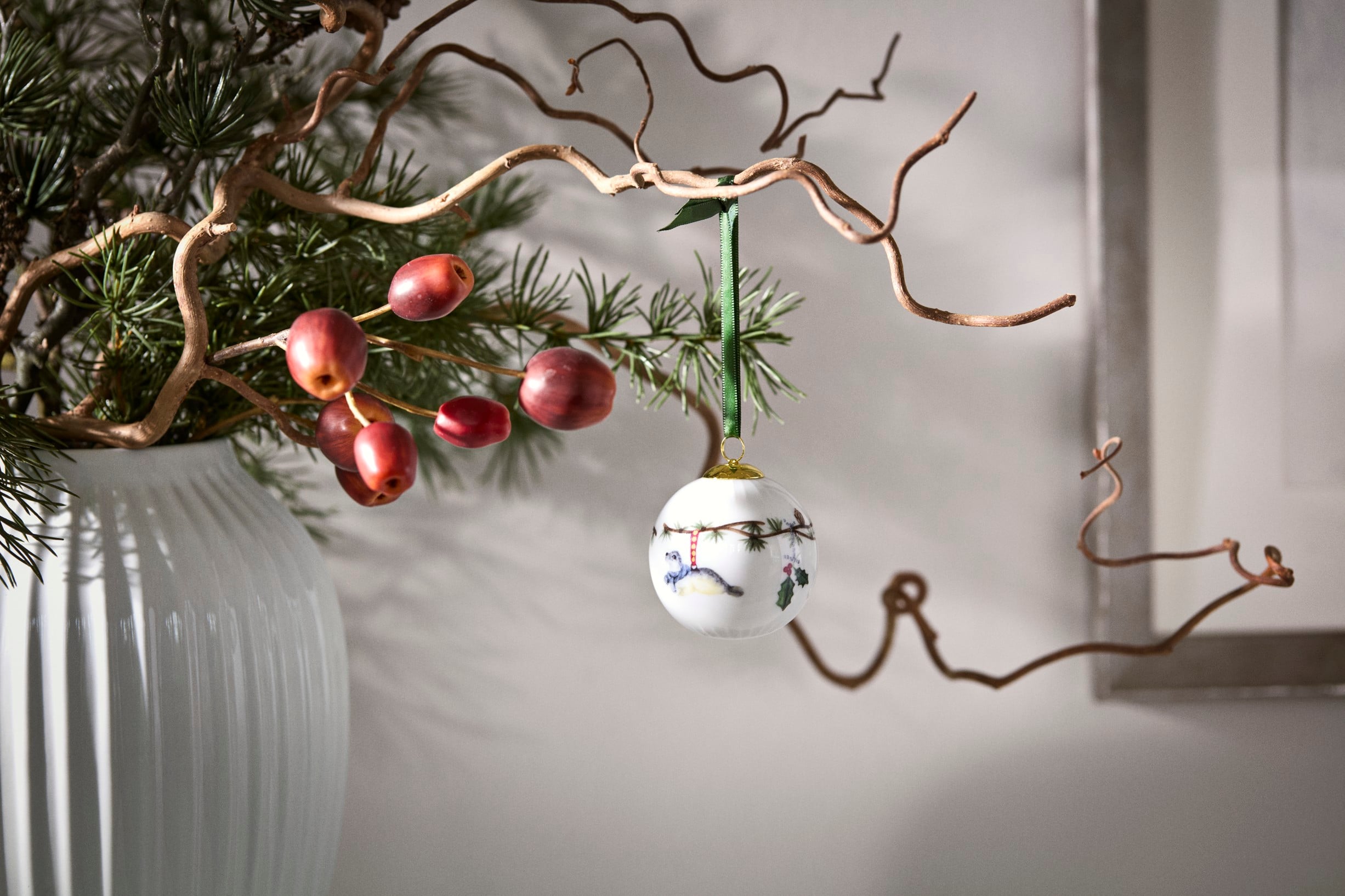 Hammershøi Christmas Kugle 2026 Ø6 cm Hvid m. Deko