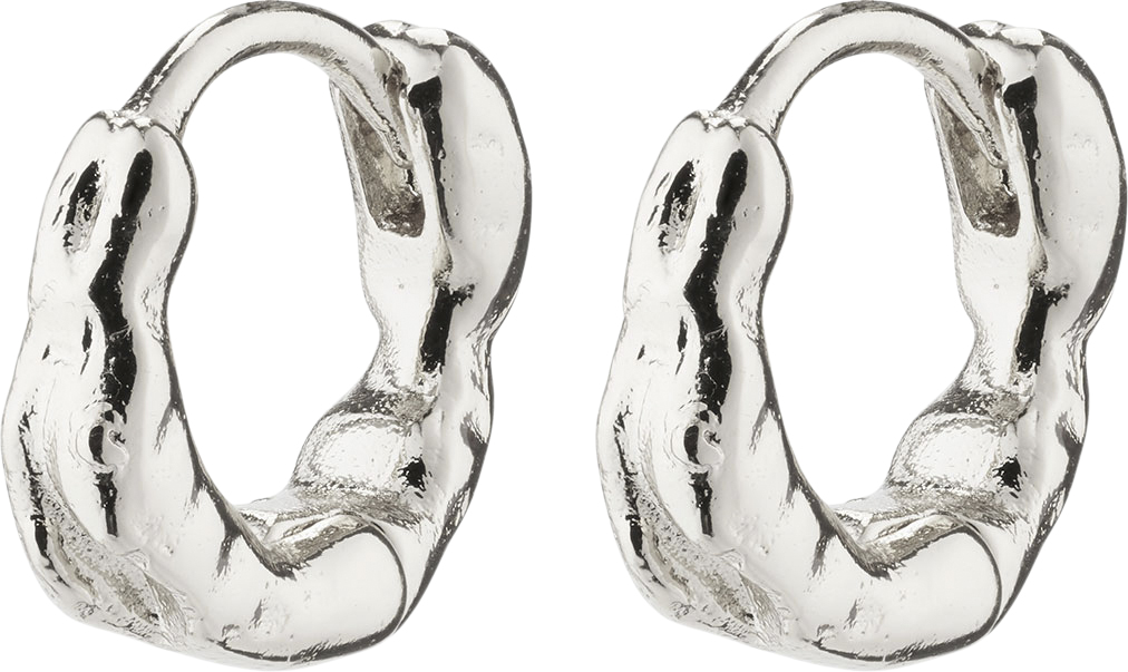 Eddy Recycled Organic Shaped Mini Huggie Hoops Silverplated - DKK 112 - Spar 25%