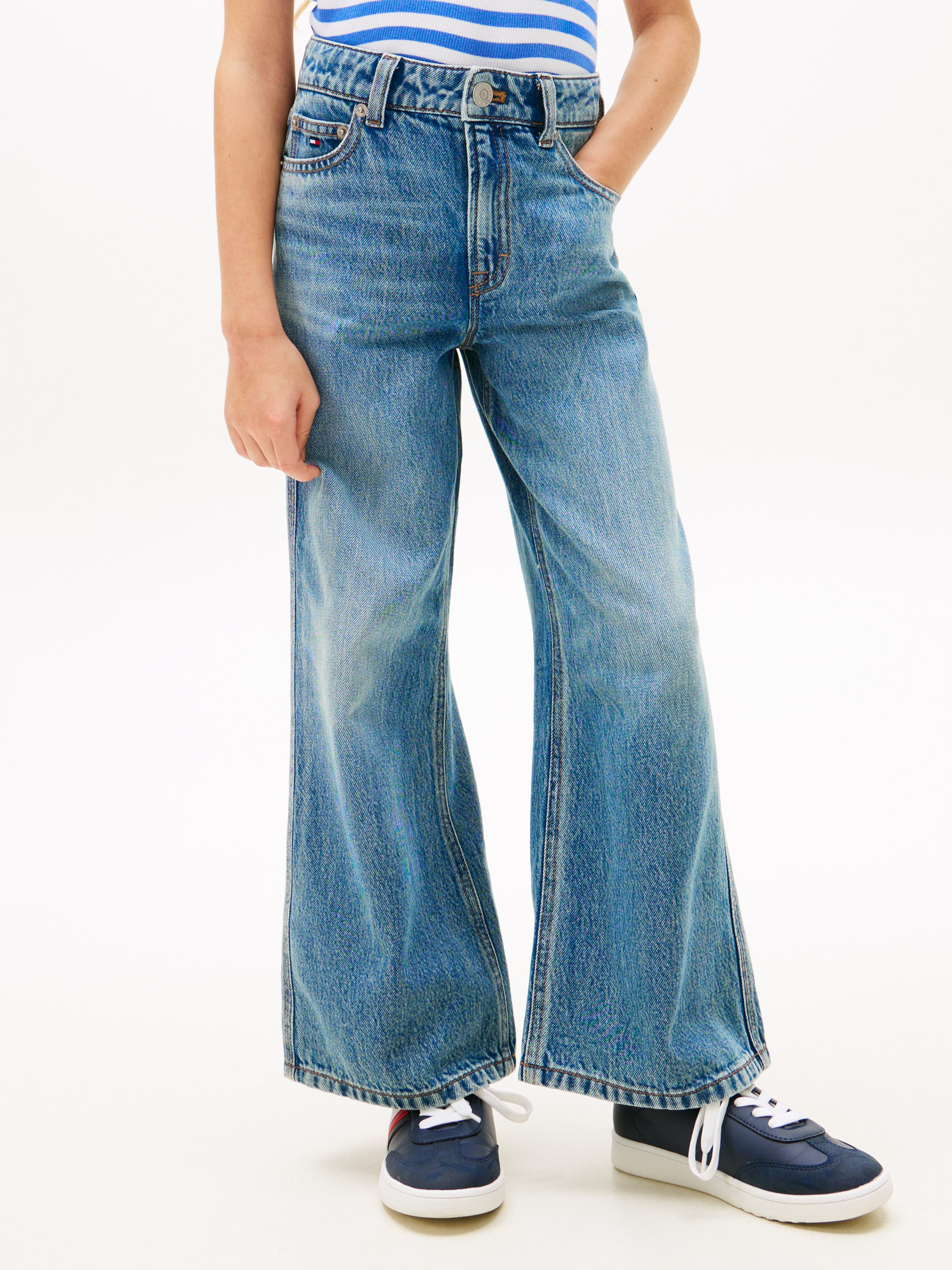 Mabel Whiskered High Rise Wide Leg Jeans