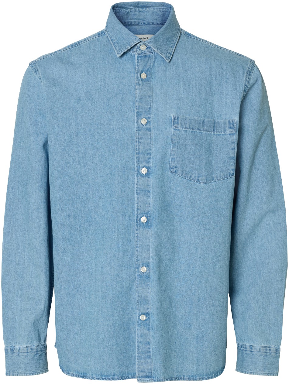 Slhregcarlo Denim LS Shirt Noos