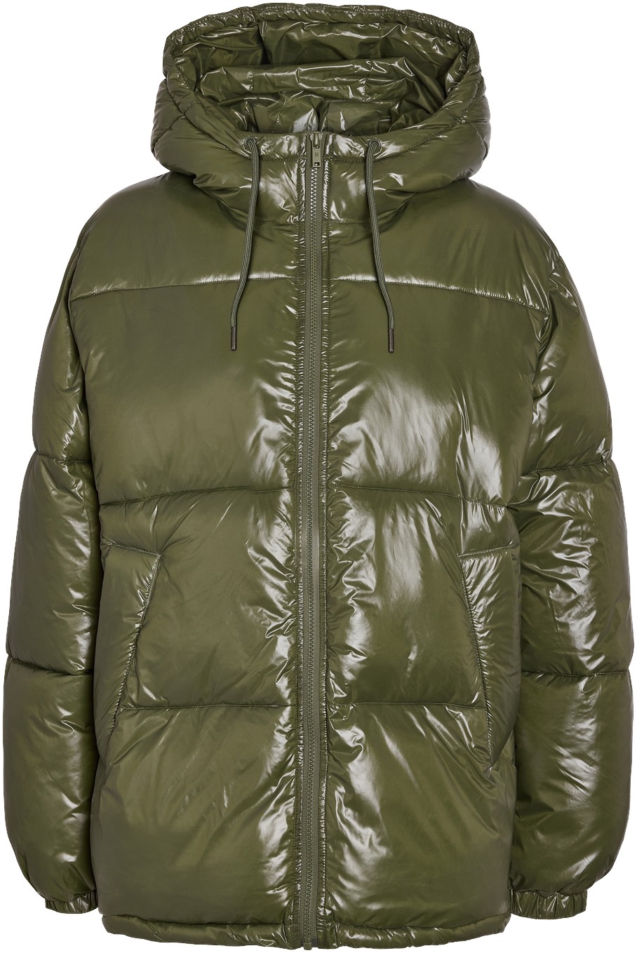 Nmallie Shiny Hood Long Jacket