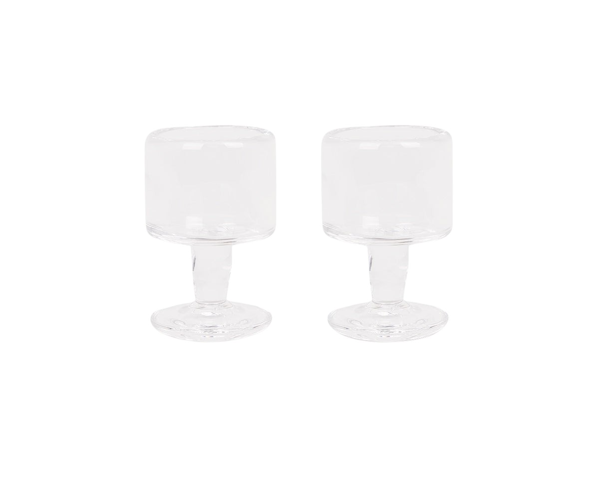 0405 Stem Glass Set of Two | Clear | Small