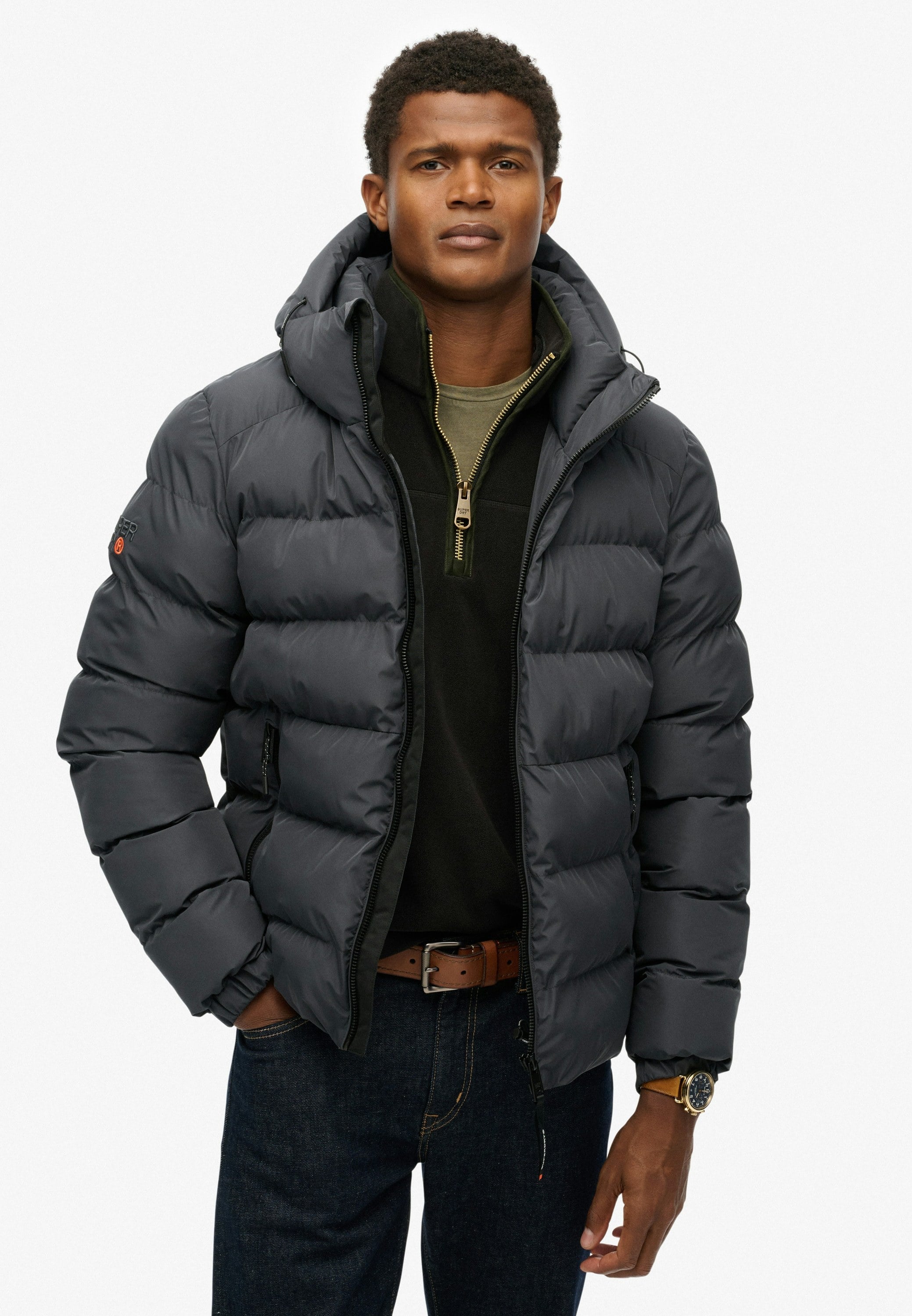 Hooded Sports Puffer Jacket