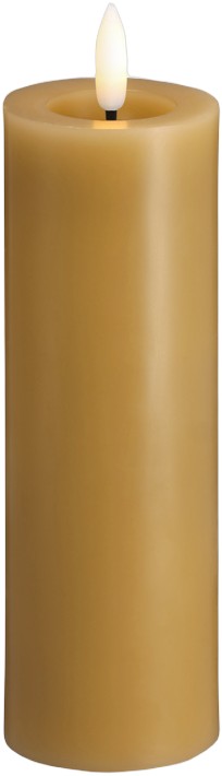 Moods & More LED Pillar Candles, Silk, Melted, Honey Musta
