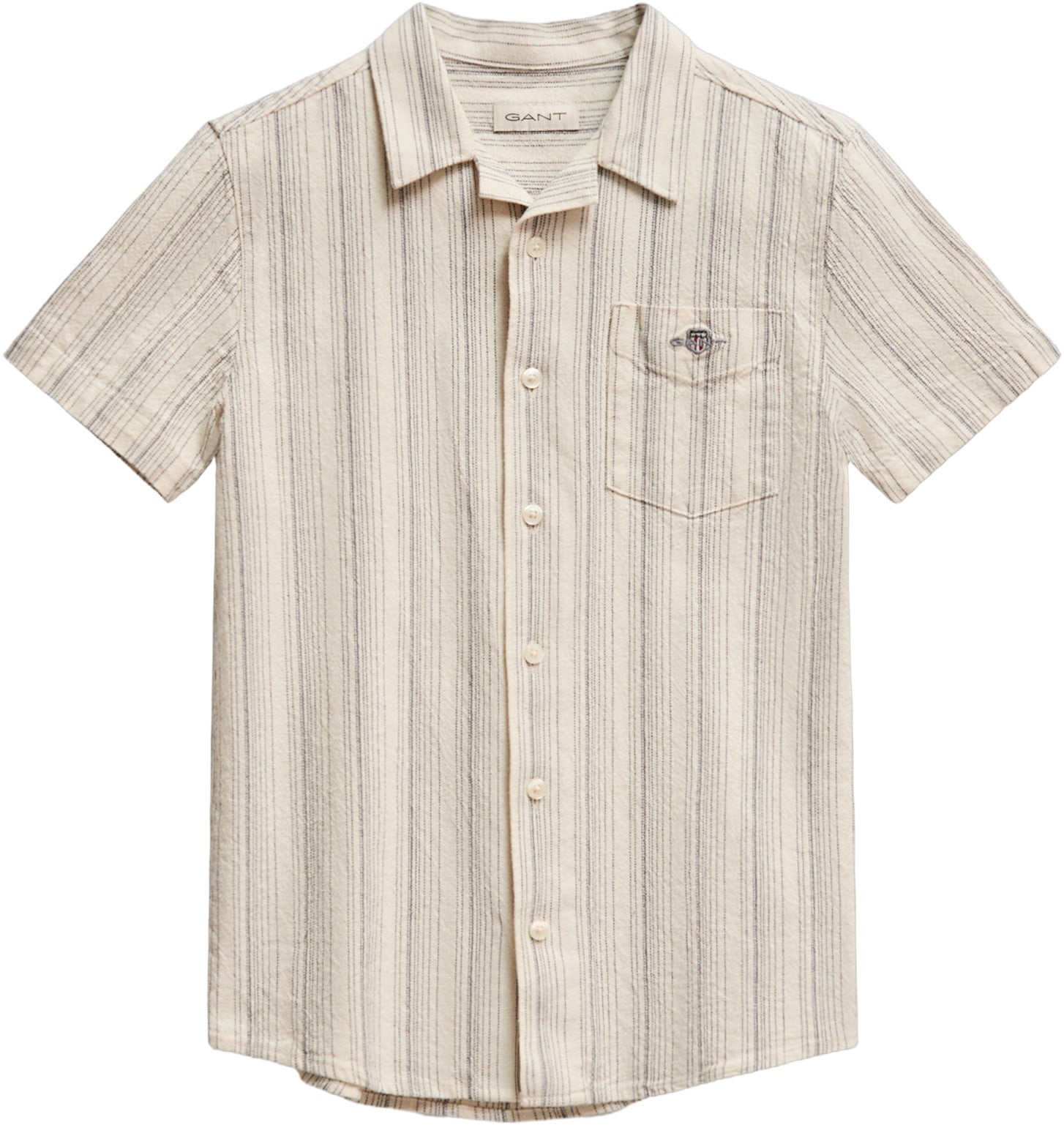Shield Striped Linen Blend SS Shirt - Køb til DKK 532 - Spar 30%