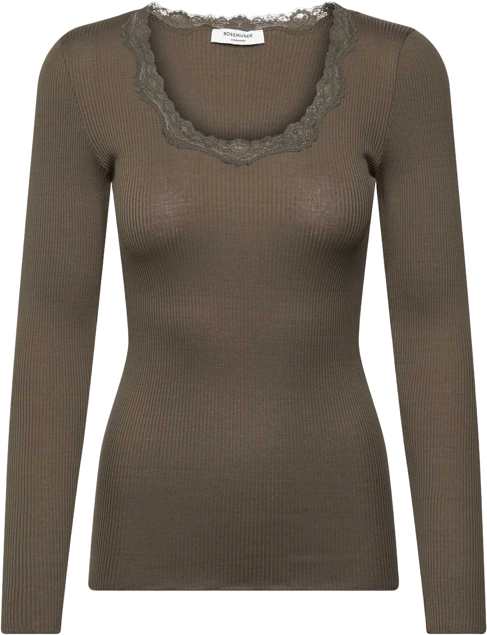 Rwbabette Silk LS Uneck Lace T-shirt
