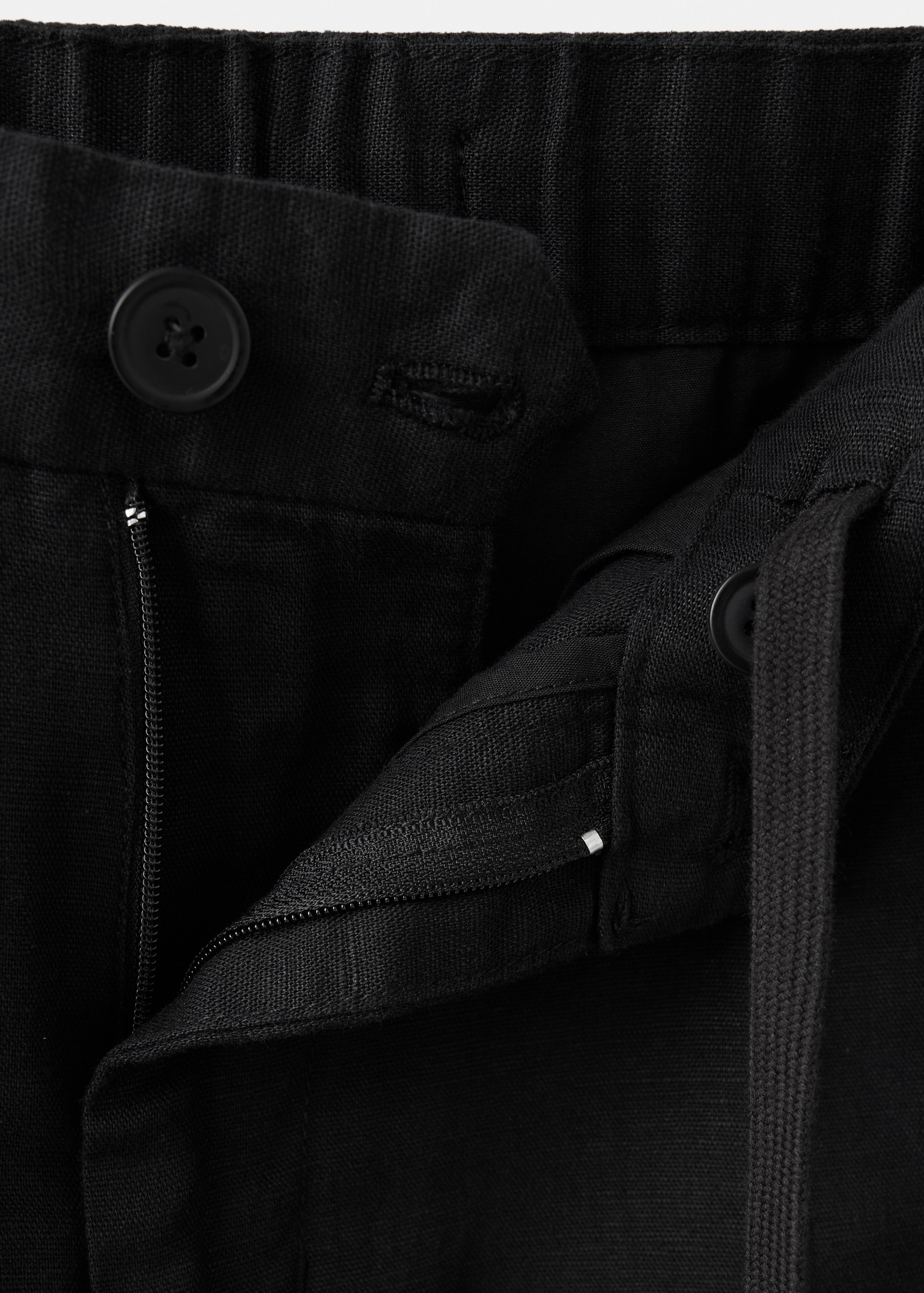 Slim fit Cropped Linencotton Trous