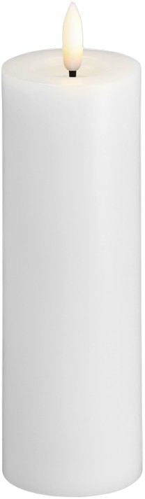 Moods & More LED Pillar Candles, Silk, Melted, Classic whi