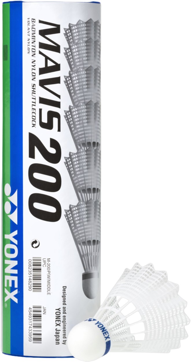 Mavis 200 6 stk. Plastik Fjerbolde