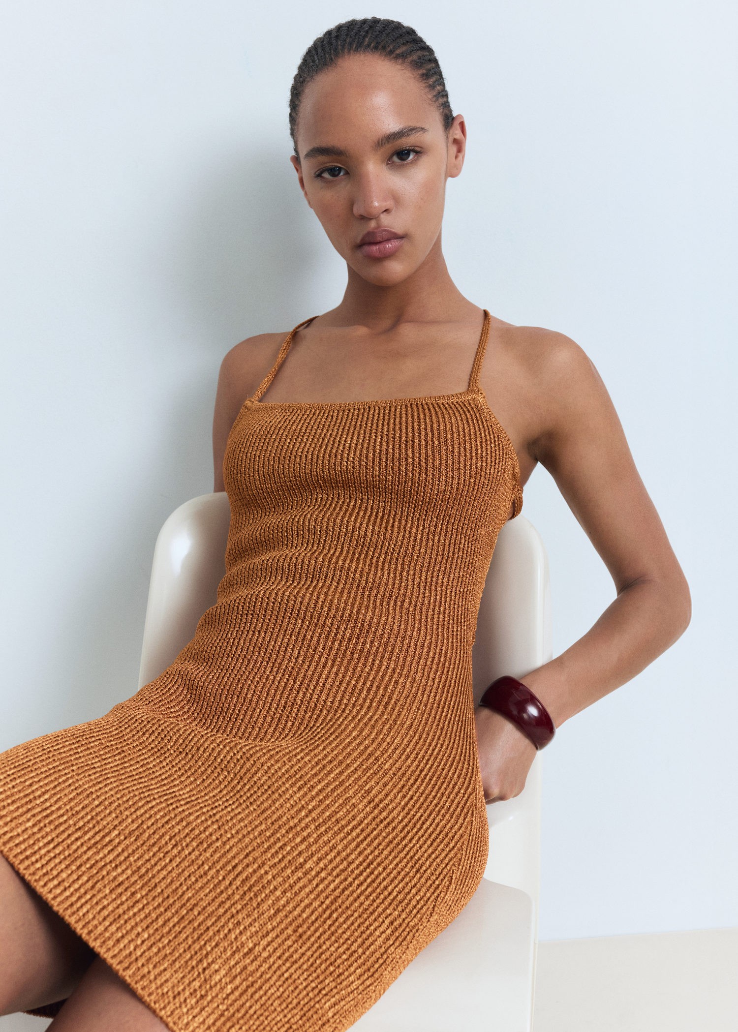Lurex Dress With Crossed Back