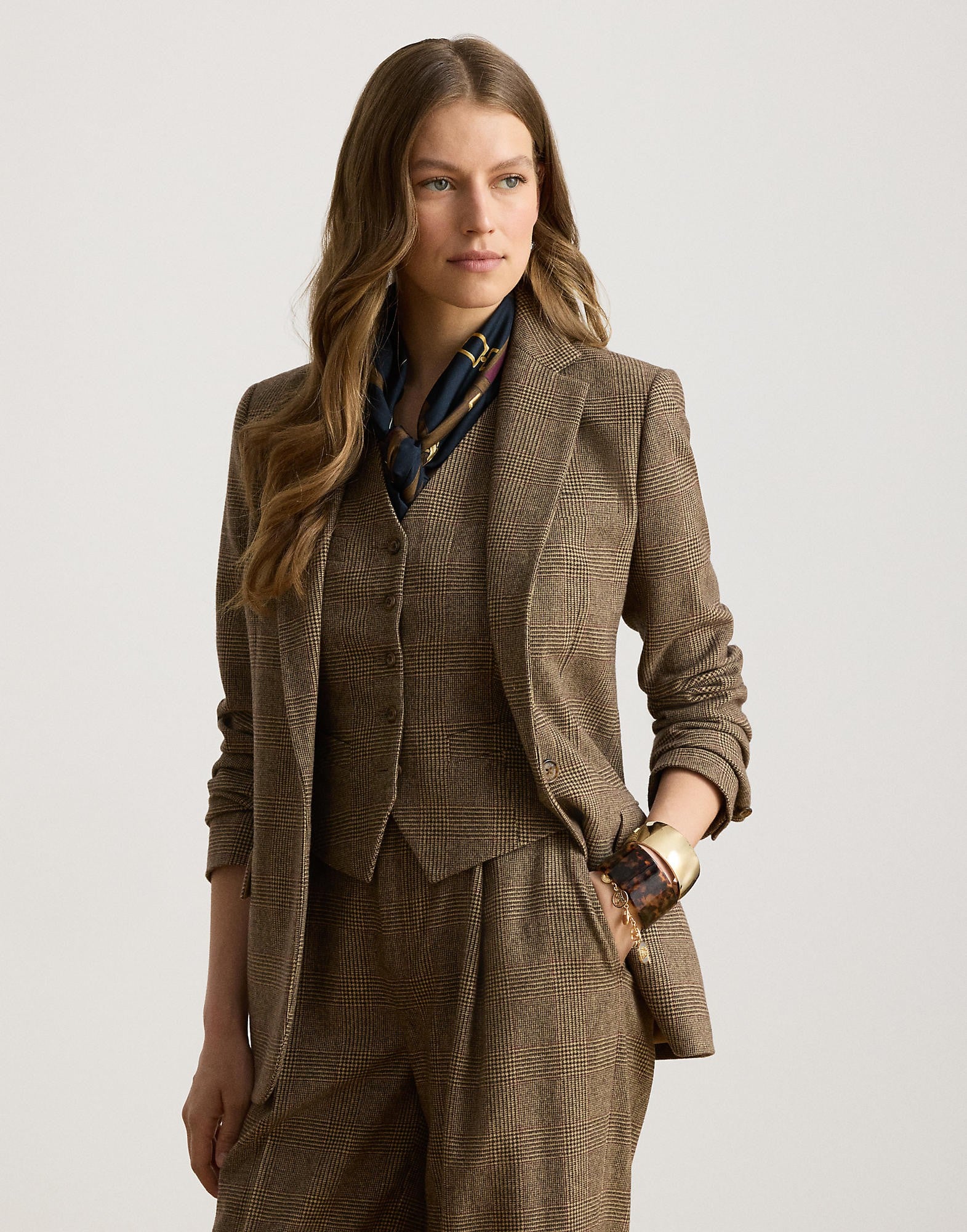 Glen Plaid Wool Twill Blazer