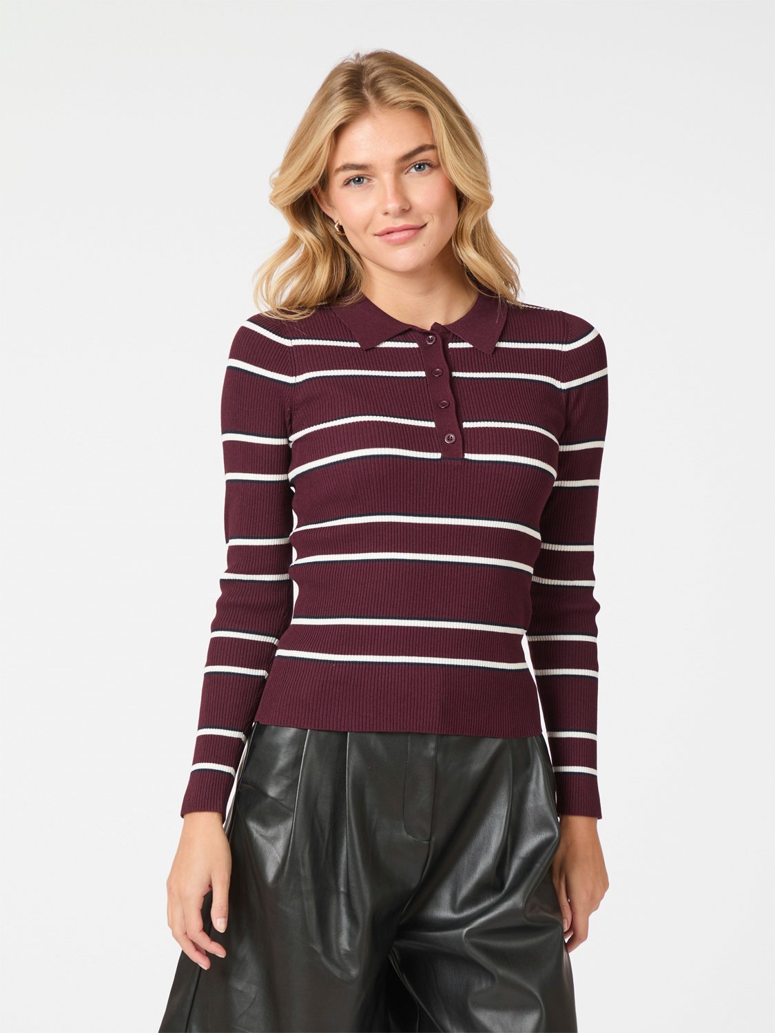 Jillan Polo Knit Blouse