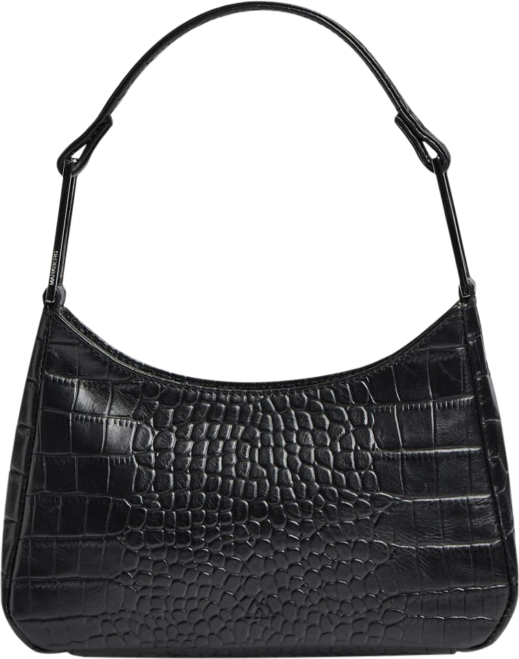 Ariella Handbag Croco Sort Kalveskind Fra Markberg